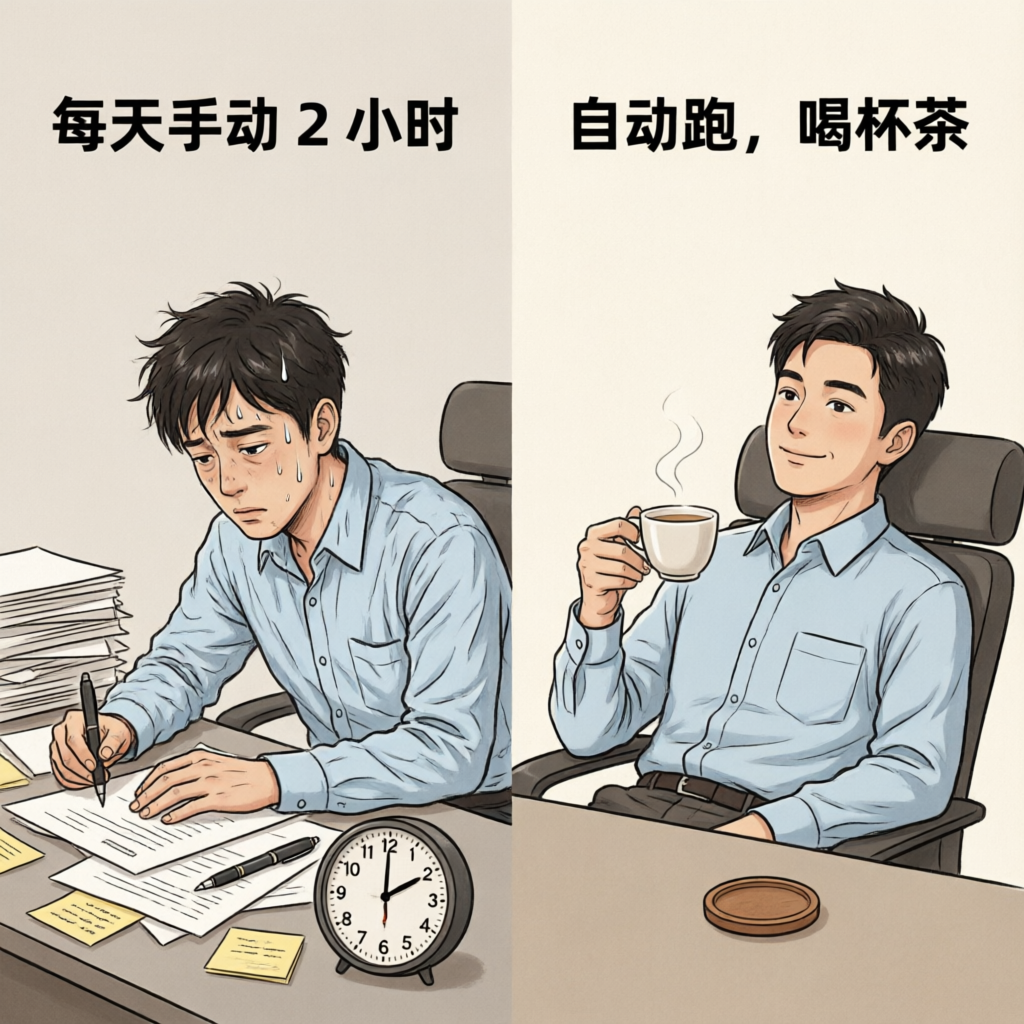 每天手动2小时 vs 自动跑喝杯茶